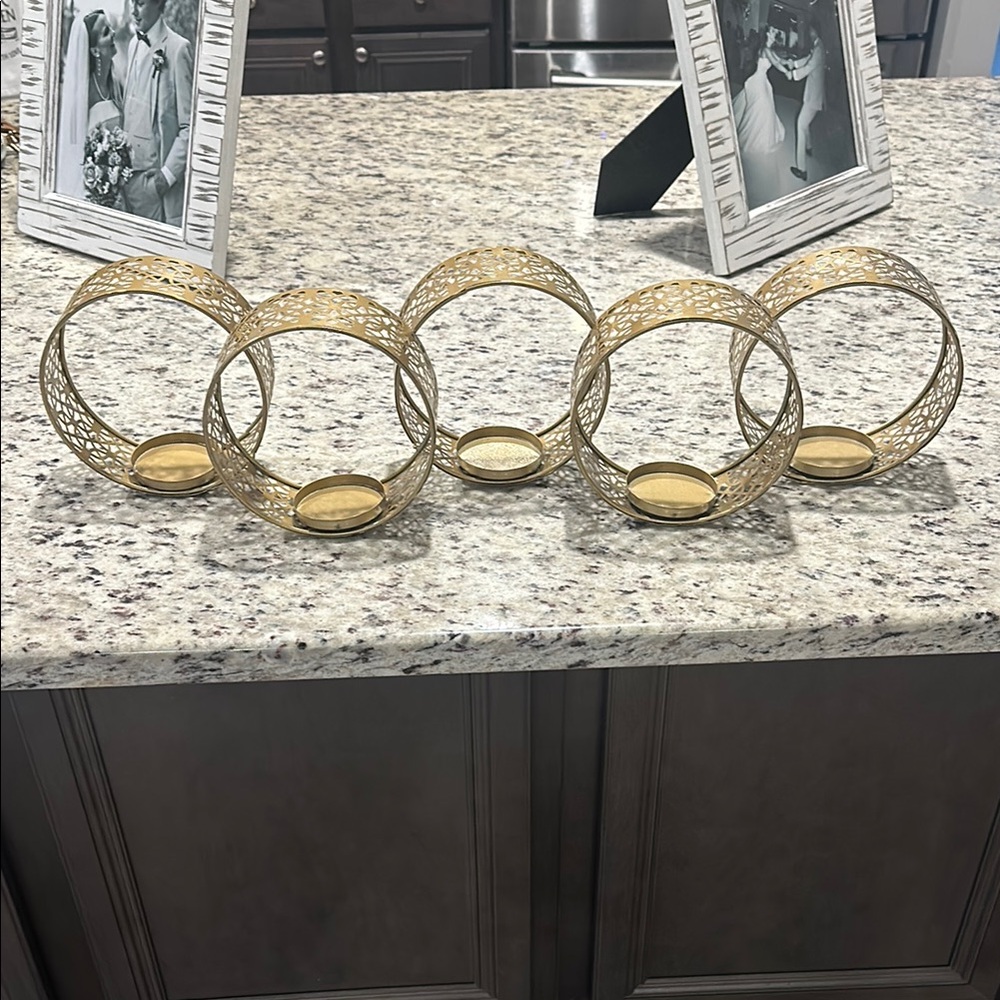 Elegant Gold Candle Holder Set